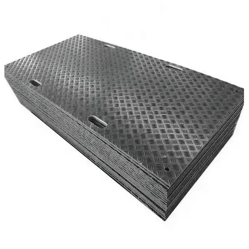 4X8 Interlocking HDPE Temporary Road Mat Heavy Load Capacity Plastic Ground Protection Mat for Construction Site