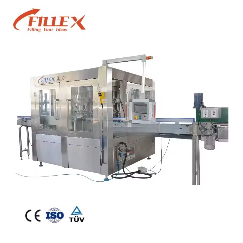Fully Automatic Electric Glass Bottle Filling Capping Labeling and Packing Production Line with PLC Control