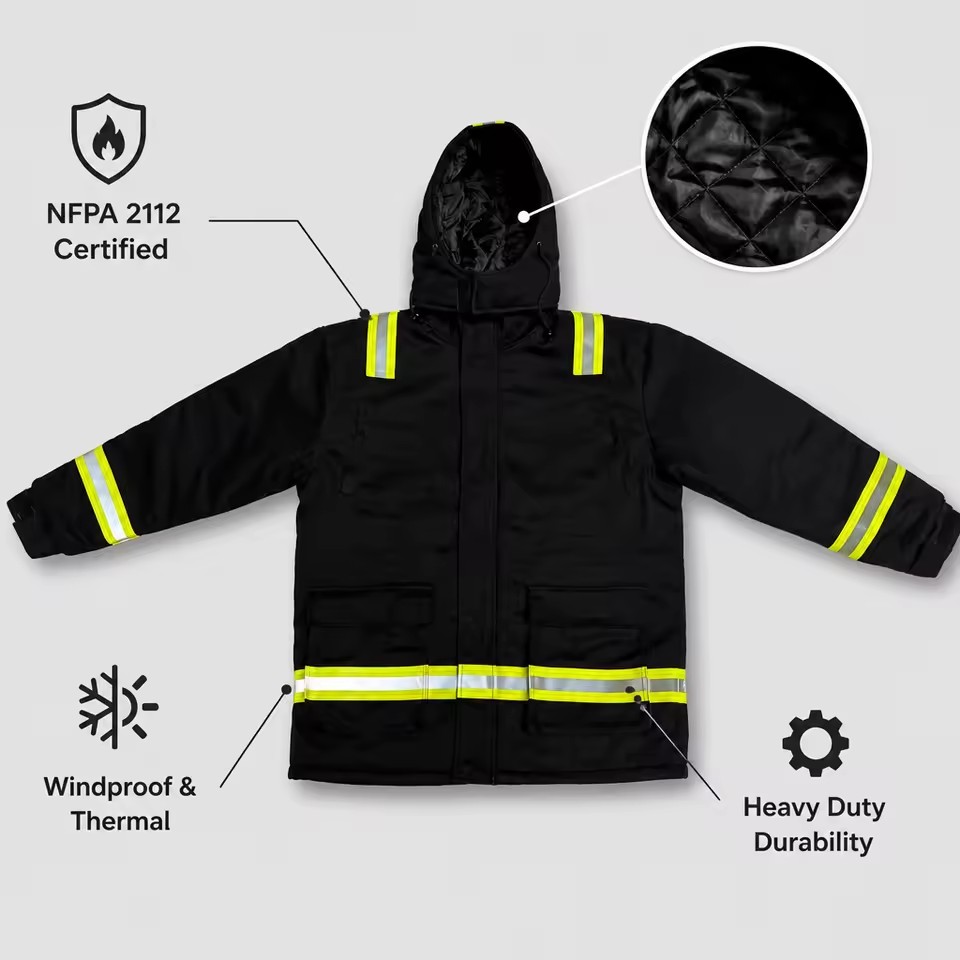 Men's Hi Visibility Flame Resistant Clothing Fr Winter Workwear Jacket for Industrial Oilfield Welding Workers