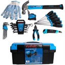 FIXTEC 26pcs Hand Tools Set Workshop Home Hardware Tools with Heavy Duty Plastic Tool Box 17"