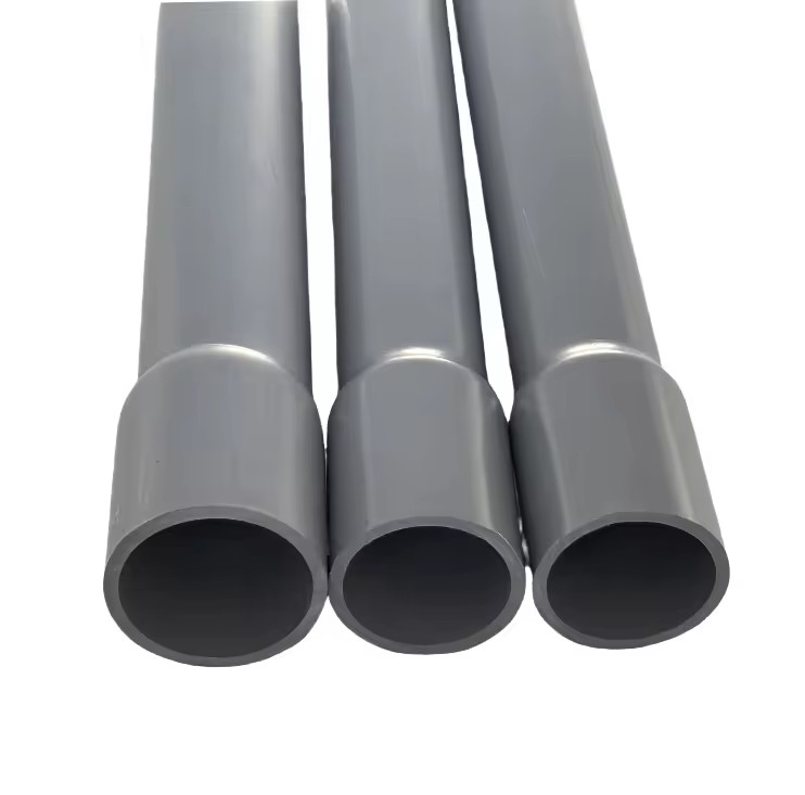 Hot Selling ASTM Schedule 40 & 80 PVC Conduit Pipes 1/2\"-6\" Electrical Tube Socket Glue Connection Moulding Processing Service
