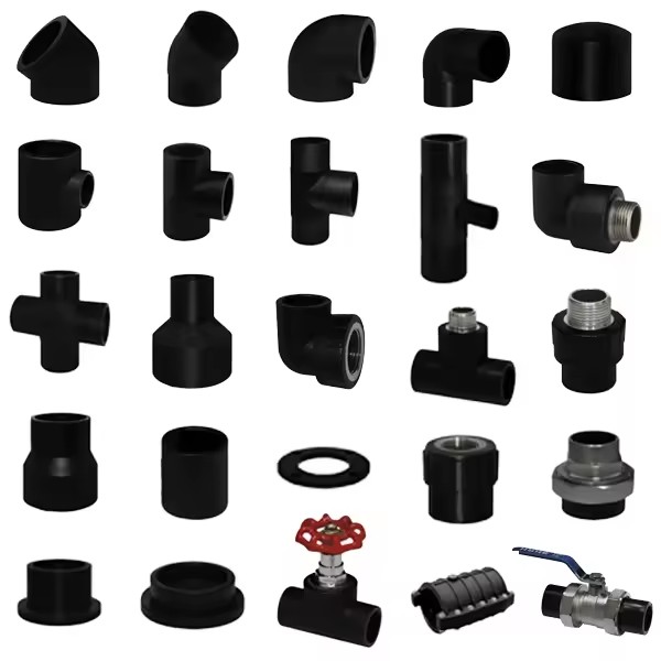 REHOME Various PE100 Plastic HDPE Pipe Fittings 20mm Polyethylene Socket Fusion Equal Tee 3 Way Elbow Smooth High Pressure