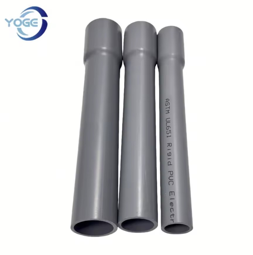 SCH40/SCH80 1/2"-8" UV Resistant Light Grey PVC Rigid Electrical Conduit Pipe for Electric Cable Protection