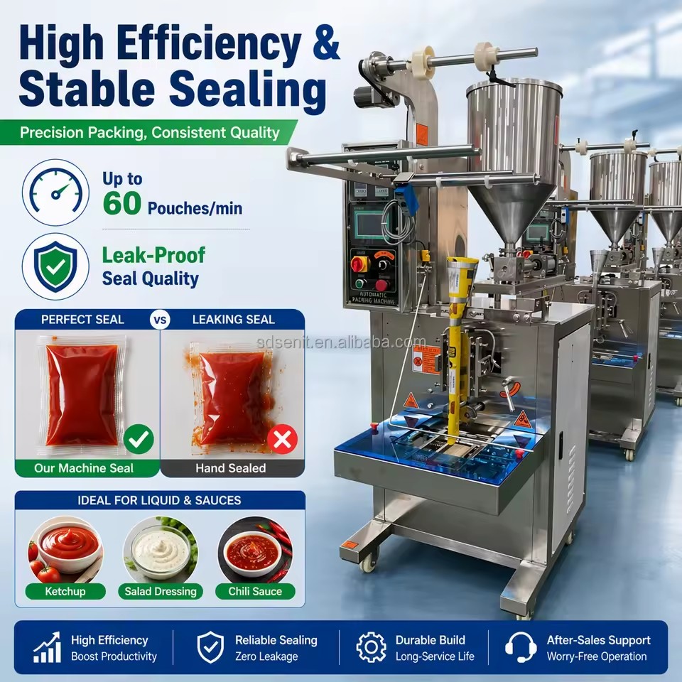 CE Certified Automatic Bag Shampoo Chili Sauce Ketchup Honey Low Price Multifunctional Packaging Machine