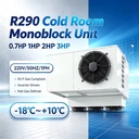 Ceiling Drop-in Inverter Scroll Compressor Refrigeration Monoblock Unit R290 -20-8C Energy Saving New 0.7-3HP Hot Gas Defrost