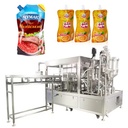 6-Nozzle Liquid & Paste Spout Pouch Rotary Filling and Capping Machine for Juice Ketchup Sauce Jelly Food