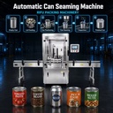 Automatic Can Seaming Machine for Food Beverage Coffee Nuts Tin Aluminum Cans 30-40 Cans/Min No-Can No-Lid Protection