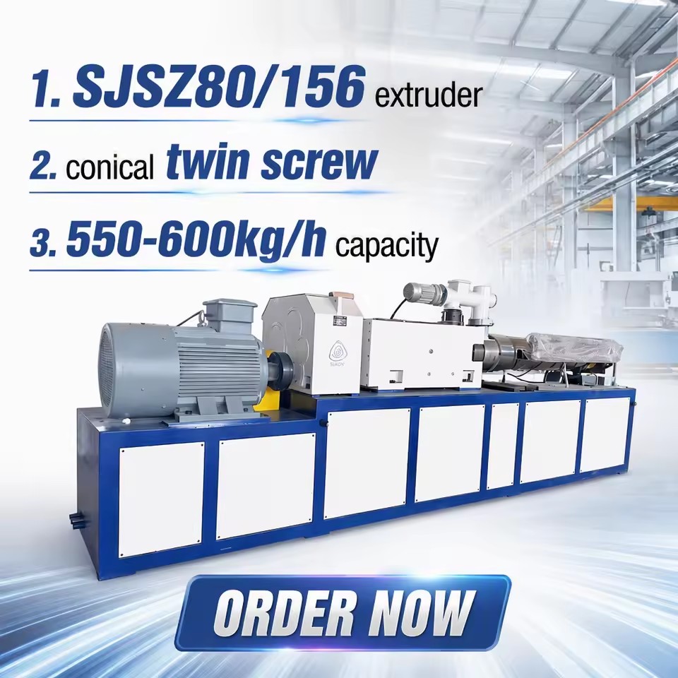 Conical Twin Screw Extruder SJSZ80/156 Machine for Multi-layer Plastic Co-extrusion Compound Production Line Customize Available