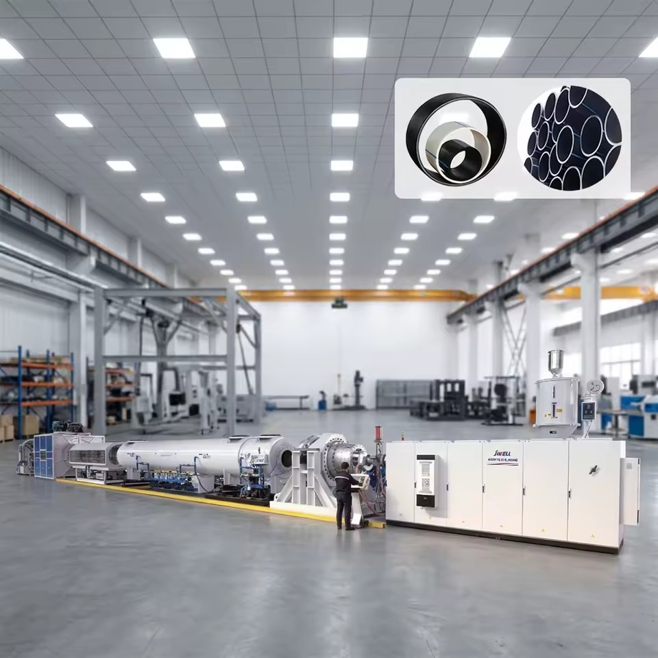 Energy Saving High Speed HDPE Water Supply Pipe & Gas Pipe Plastic Extrusion Production Line Making Machine