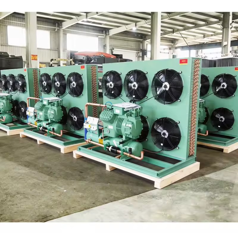 22㎡-380㎡ Cold Room Compressor Semi-Hermetic Air-cooled Condensing Unit Walk in Freezer Condenser Unit and Evaporator