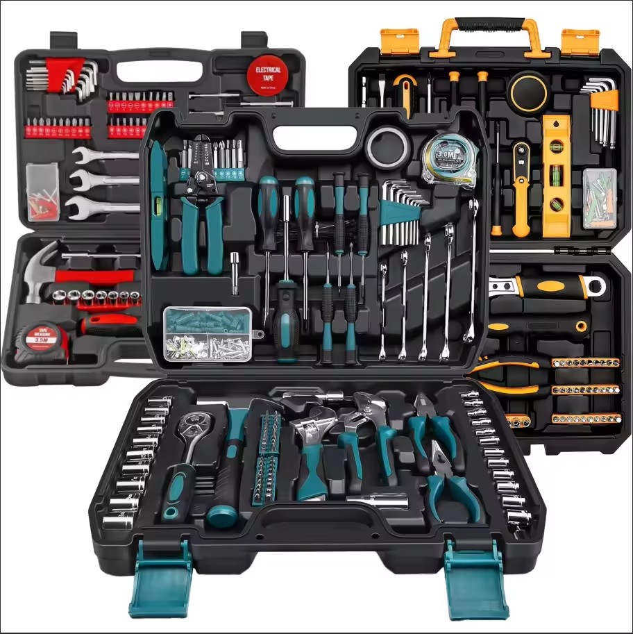 148pc Red Comprehensive Home DIY Hand Tool Kit Set Household Repair Tool Set in a Portable Tool Box OEM ODM Supported