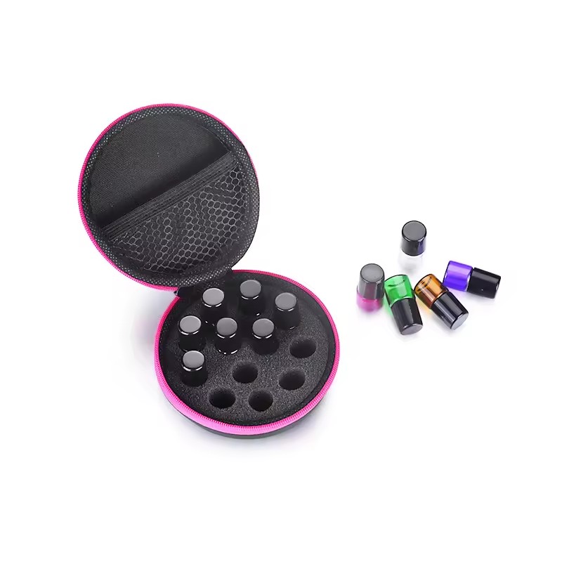 2ml 3ml 5ml New Custom Hard Shell EVA Tool 12 Bottle Essential Oil Bottle Zipper Case Carrying Case Travel