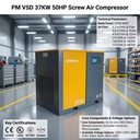 Industrial Direct Driven 75KW 90KW 8bar Variable Frequency Screw Air Compressor IE4 PM Motor with IoT Remote Control