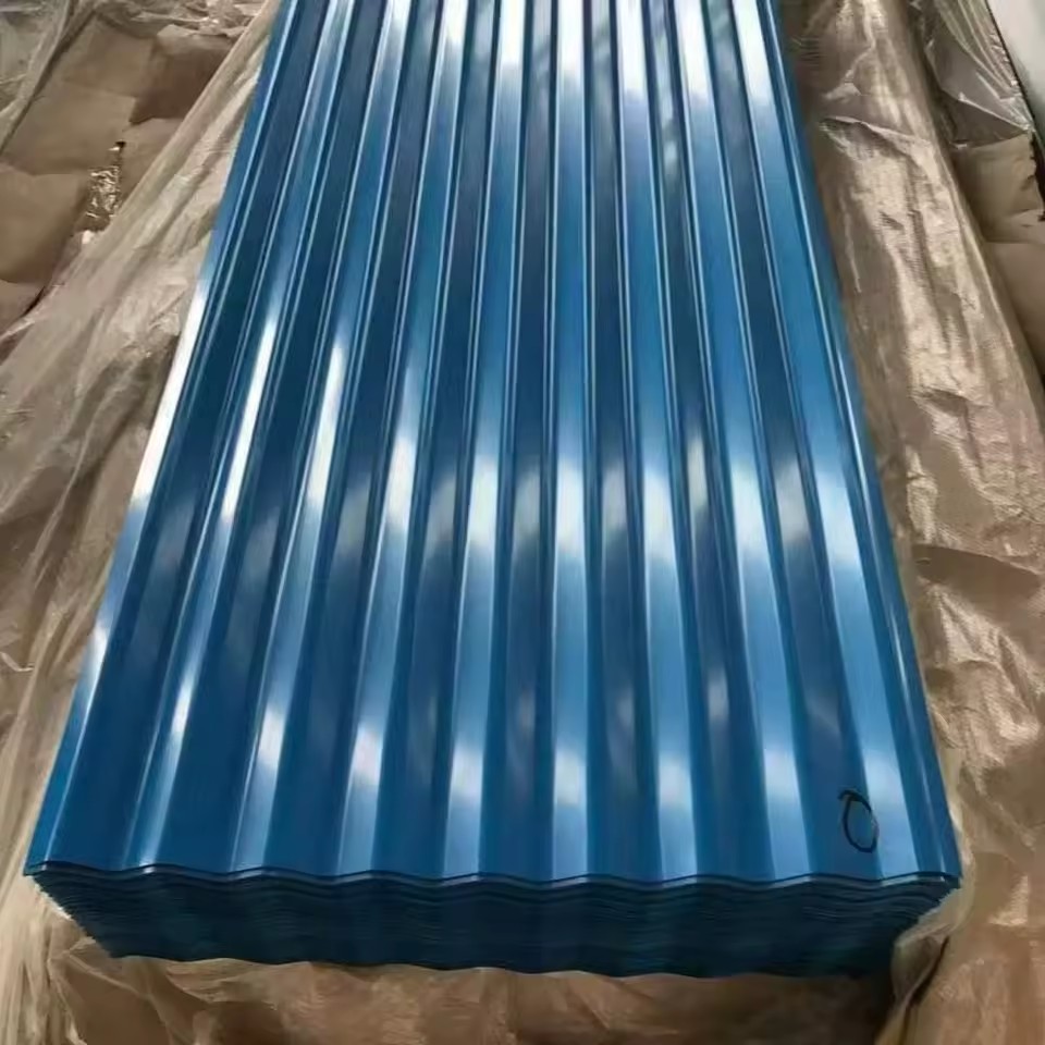 Durable Blue Pre-Coated Corrugated Steel Sheets Galvanized Roofing Wall Panels for Residential Commercial Industrial Buildings
