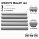 High Quality 4.8 Grade Multi-Specification Carbon Steel Hot Galvanizing Threaded Rods