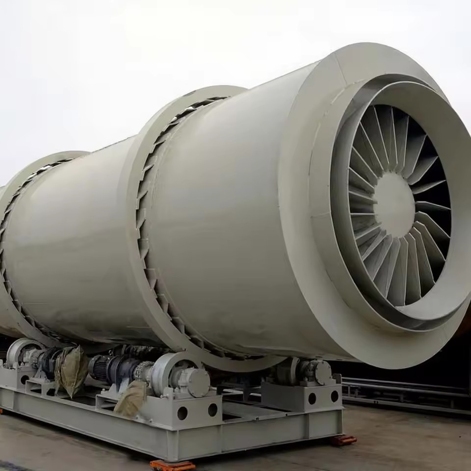 High Capacity Three Pass Rotary Drum Sand Dryer Machine for River Sand and Manufactured Sand Plants PLC Control System