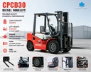 Popular 3 Ton Mini Diesel Forklift Low Price CE/ISO9001 Certified High Performance Internal Combustion Lifter Three Stage Mast