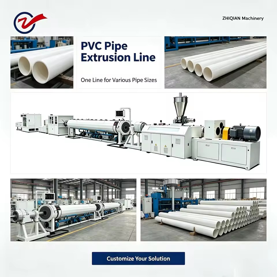 Energy saving Small medium PVC Pipe Extrusion Machine 20110mm PVC Plumbing Tube Production Equipment