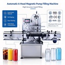 Automatic Magnetic Pump Juice Filling Machine Six Head Beverage Bottling Line Can Sealing Equipment