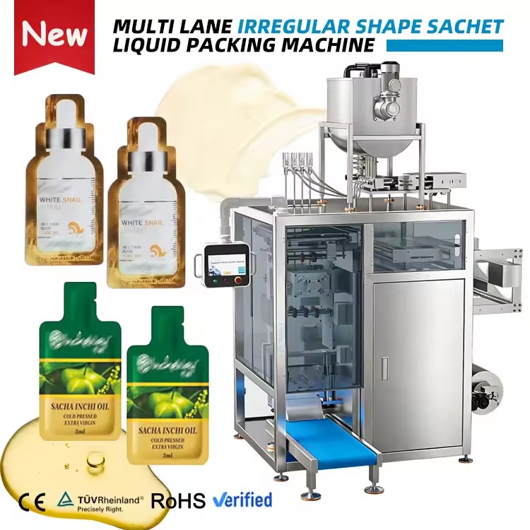 Automatic Multi-track Vertical Special Shape Sachet Packing Machine Essential Oil Sunscreen Cream Packaging Machine