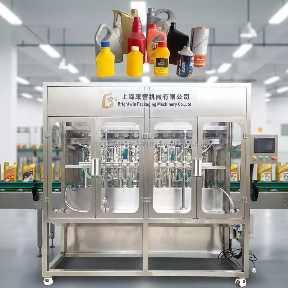 Automatic PLC-Controlled Linear Oil Machine for Cooking Oil Lubricant Oil Chemical | High Precision 2000BPH Bottle Equipment