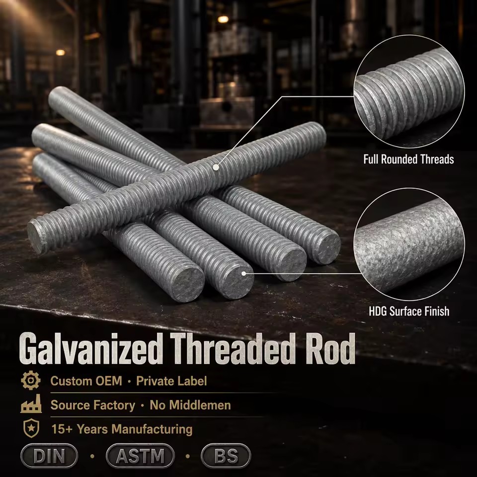High Quality 8.8 Grade Multi-Specification Carbon Steel Hot Dip Galvanized Thread Rod