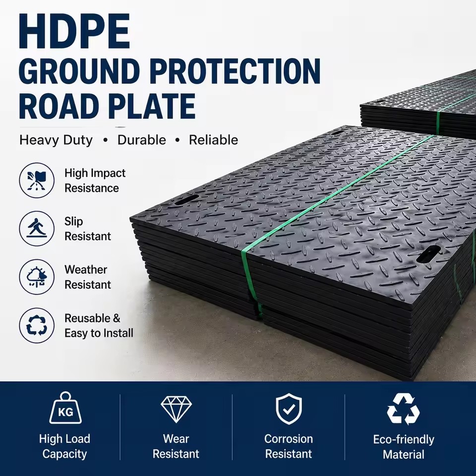 4x8ft Heavy Duty Excavator HDPE Durabase Customizable Cutting Oil Field Temporary Ground Protection Mats for Heavy Equipment