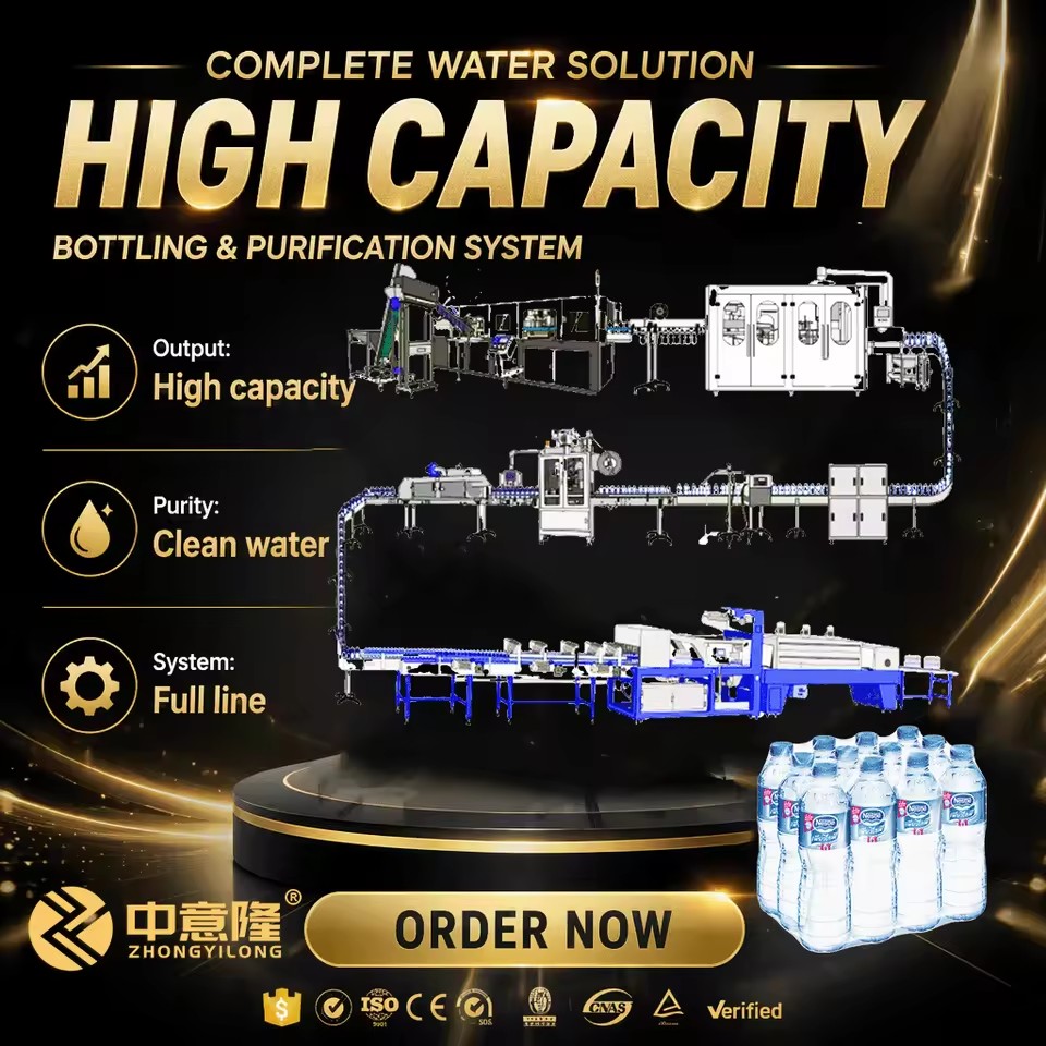 Complete Turnkey Bottled Water Plant Project Including RO Water Treatment Filling Capping Labeling Packaging System
