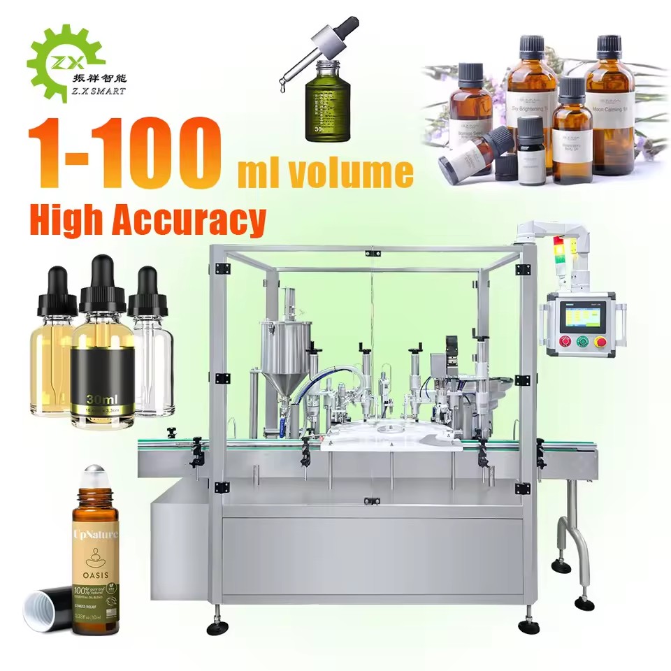 Automatic Rotary Bottle Filling Cap Feeding and Screw Capping Machine Monoblock for Essential Oil Eye Drops Small Bottle