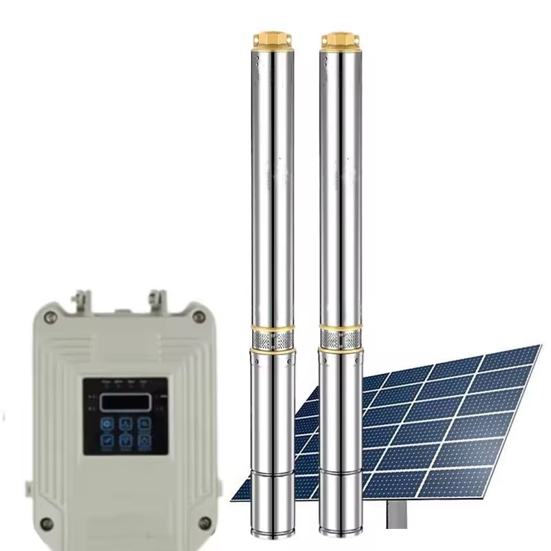 3 Inch Stainless Steel DC Brushless Motor Solar Deep Water Bore High Lift Submersible Pump High Efficiency MPPT Controller OEM