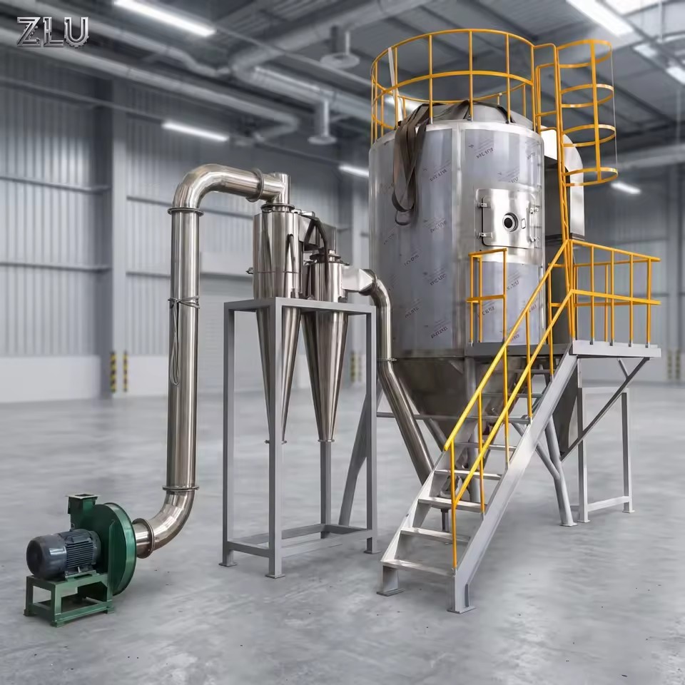 ZLU Industrial Stainless Steel Spray Dryer for Food Processing-Energy-Saving Multi-Heating (Gas/Electric) PLC Controlled Jiangsu