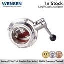 Wensen SS304 316L Stainless Steel 1 1/2 Inch Medium Size Tri-Clamp Butterfly Valve