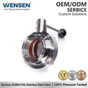 Wensen 304/316 Stainless Steel Sanitary Manual Tri-Clamp Butterfly Valve