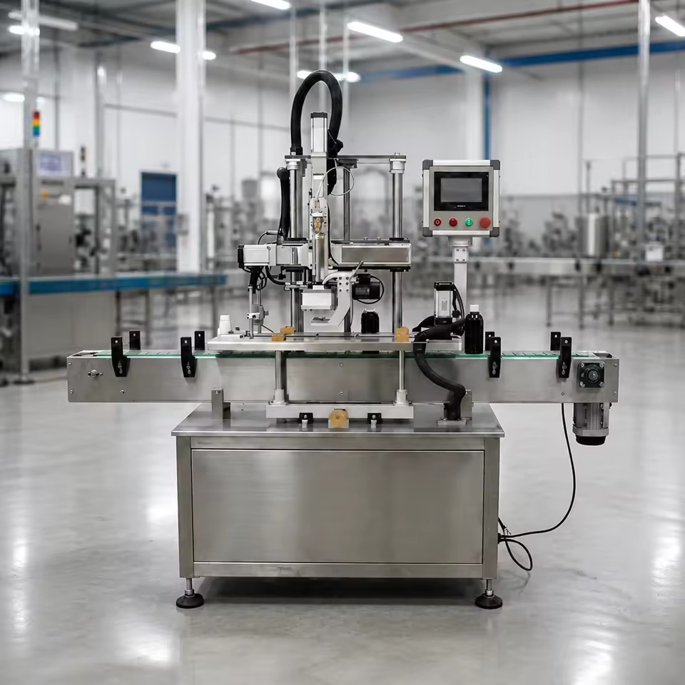 High Precision Automatic Servo Cap Placing Machine GZFG-1A Plastic Glass Metal Water Beverage Bottles Packaging