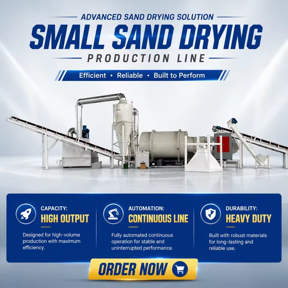 Reliable Rotary Sand Dryer for Silica Sand Drying Process Three Pass Drying Machine CE ISO Approved Gear Driven Plant Unit