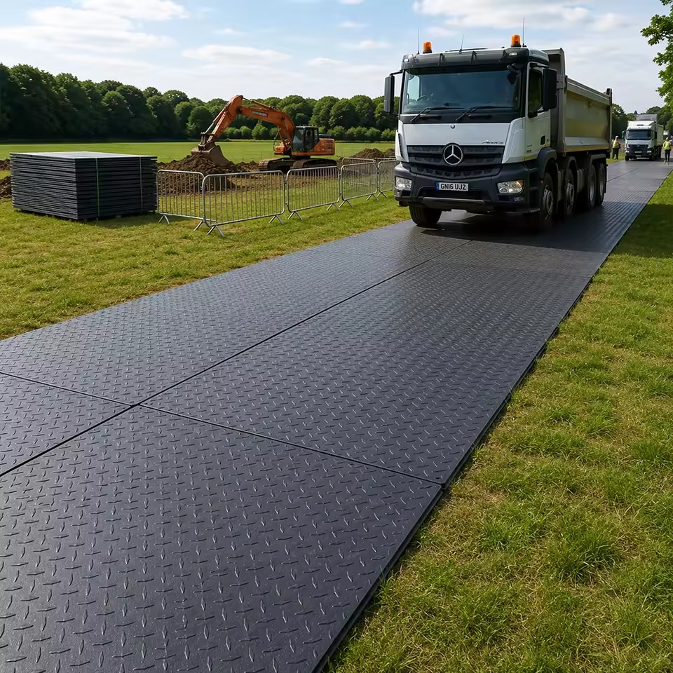 Custom Size HDPE UHMWPE Road Mats for Construction Sites and Events