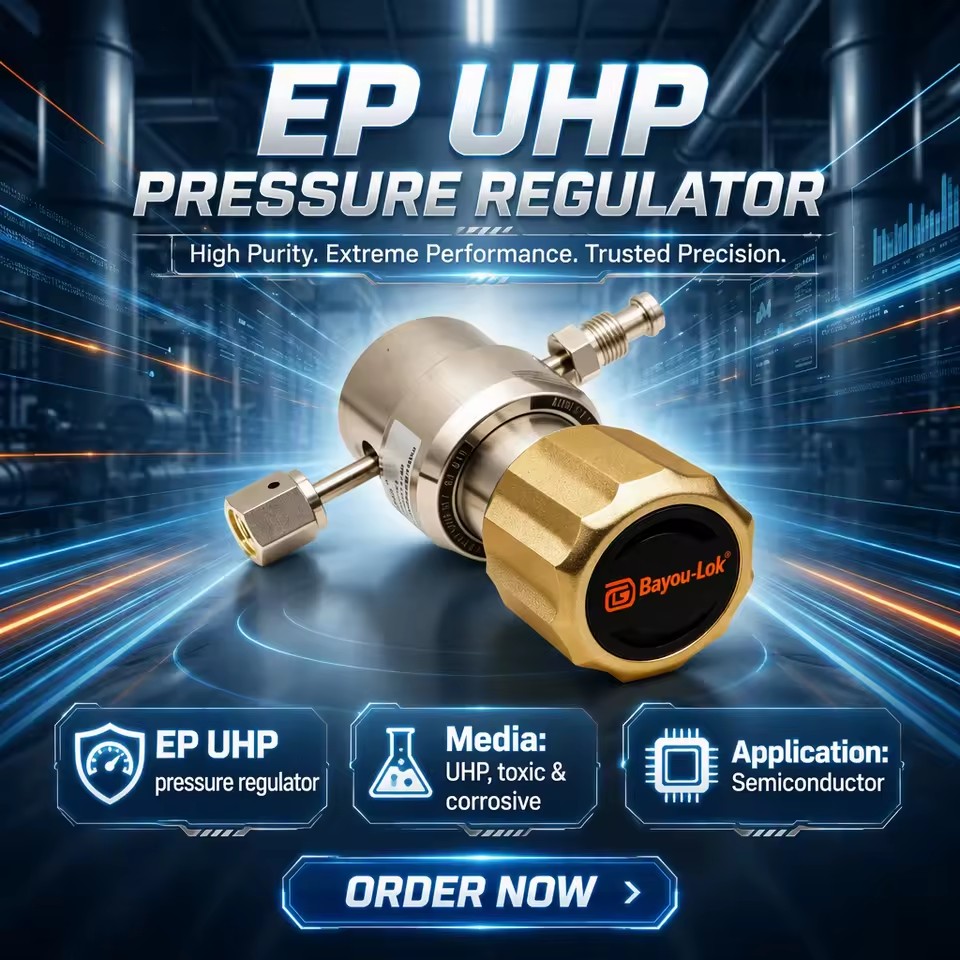 Stainless Steel 316L High Pressure Regulator 500-3000psi With VCR Female Outlet Suitable for Multiple Gas Application Scenarios