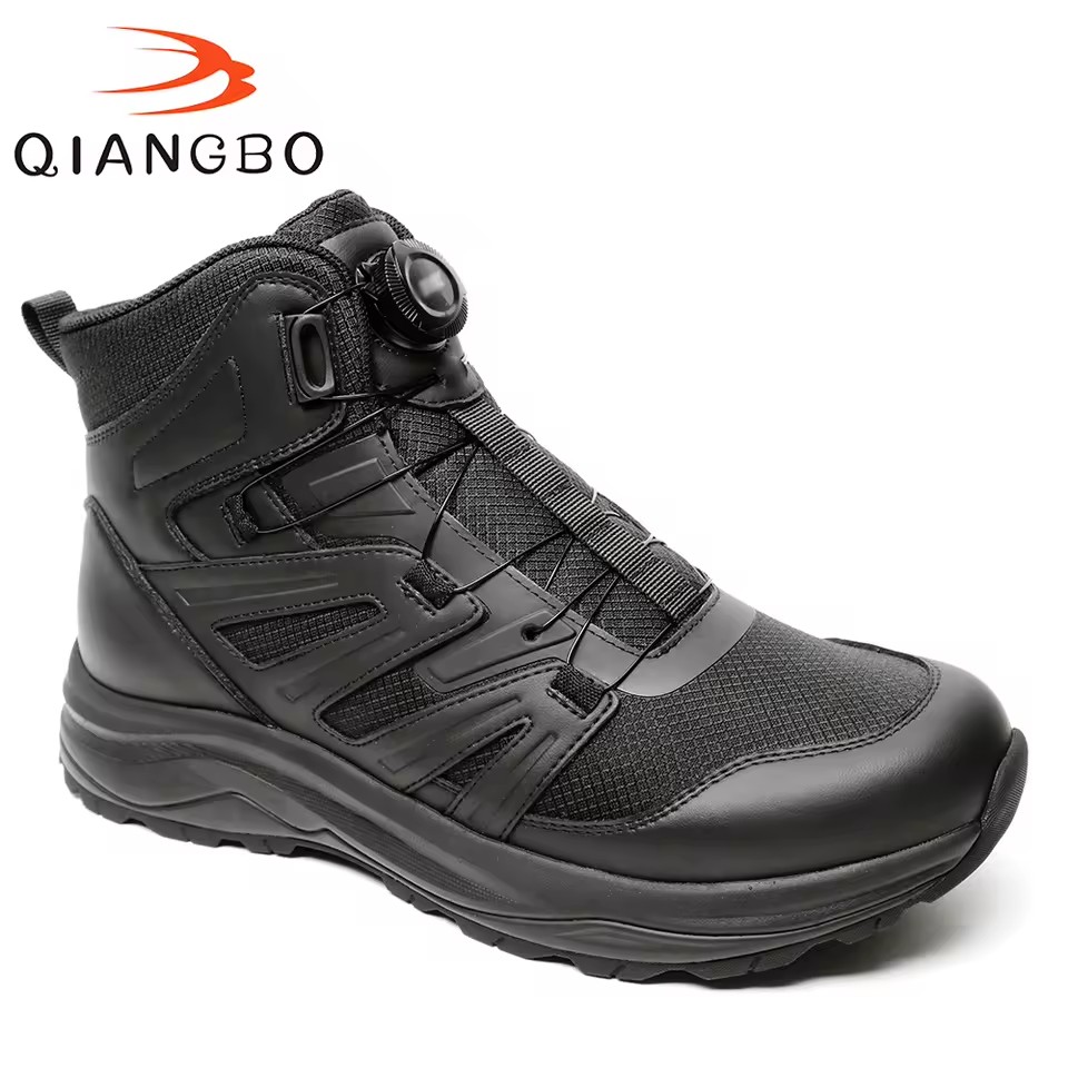 Factory Custom Mid Cut Waterproof Fabric Rotary Dial Aramid Fiber Puncture Resistant Anti Slip Men's Training Work Boots