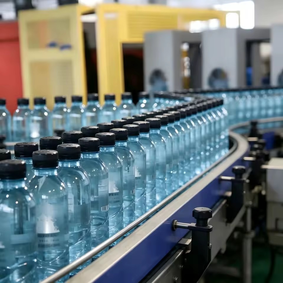 High Precision Automatic Water Filling Capping Machine 500ml 1L 2L PET Bottles 18000BPH Beverage Oil Energy Saving Bottling Line