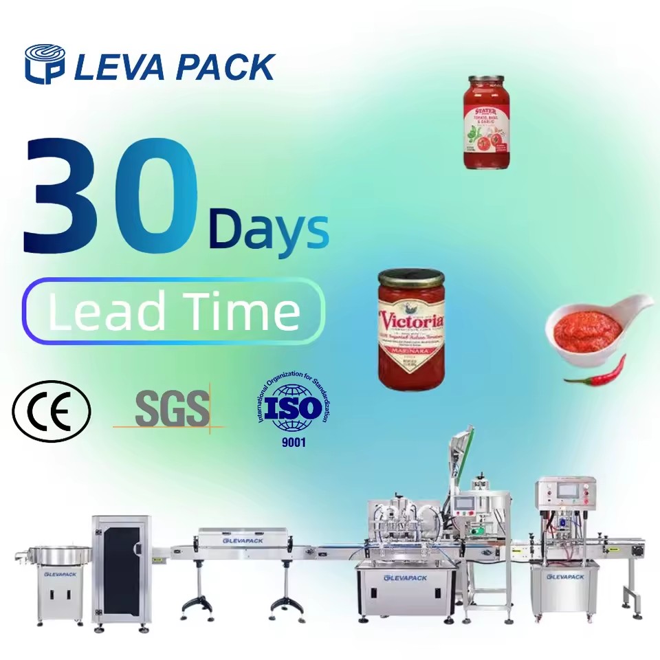 Automatic Electric Jam & Hot Sauce Filling Machine for Glass Bottles with Vacuum Capping and Oil/Paste Applications