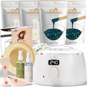 Lifestance Waxing Kit Digital Warmer 14.1oz Hypoallergenic Hard Wax Beans Dermatologist Tested for Bikini Face Body Hair Removal