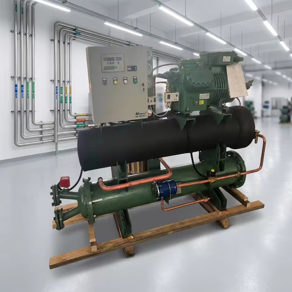 Compact 30HP Seawater Cooling Unit -35C 380V R404A Motor Pump Gear Engine Semi-Hermetic Compressor Energy Saving Remote