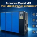 Hardbo Intelligently Controlled Permanent Magnet Variable Frequency Drive Two-Stage Compression Screw Air Compressor