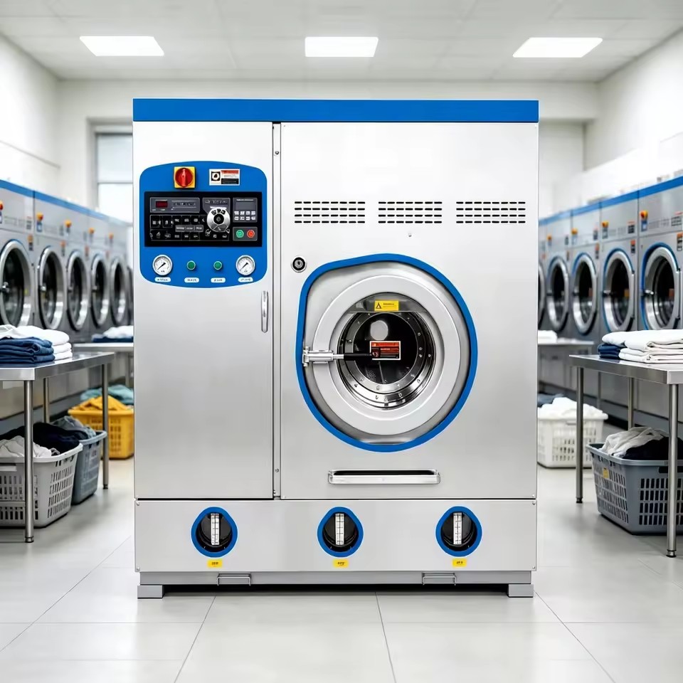 15kg Electric Commercial Dry Cleaning Machine Industrial Laundry Equipment Stainless Steel Shell Self-Cleaning Optional
