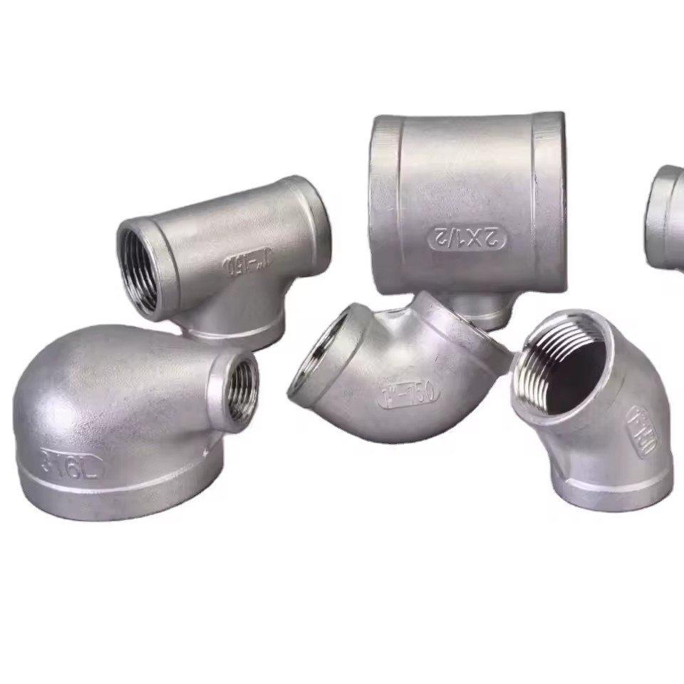 Casting Stainless Steel Pipe Fittings SS 304 316 Pipe Fittings NPT BSPP Threaded Elbow 1/2" 150PSI Cast Tube Elbow Female Elbow