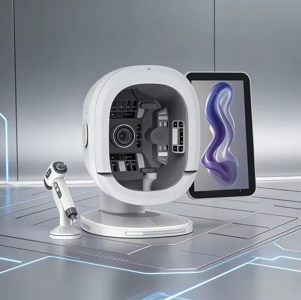 Multi-Function Digital Skin Analyzer 15.6" Color Touch Screen-Moisture/Oil/Pigmentation/Wrinkle/Acne Detection WiFi Home Use