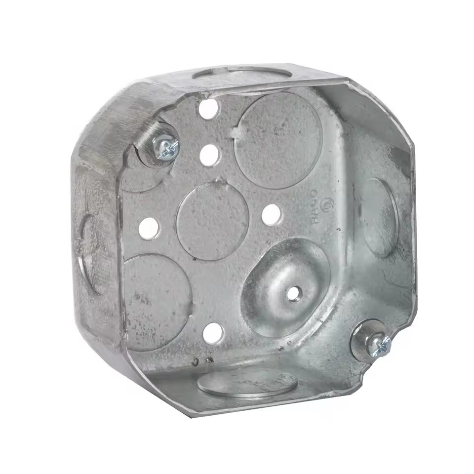 Octagonal Electrical Metal Box 1.6MM 1/2&3/4 4"*4"*1-1/2" with Ground Screw