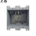2-Gang Gray Non-Metallic PVC Electrical Switch/Outlet Box 26 ETL Listed Wall Cable Box with Ears Plastic Material