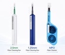 High Density Fiber Cleaning Tool Kit 3pcs One Click Cleaner 800+ Times MPO MTP LC SC 1.25mm 2.5mm Fiber Cleaning Pen