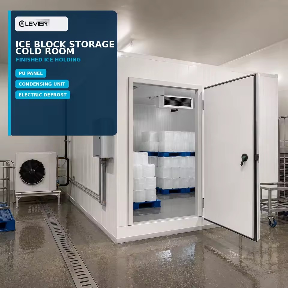 Cold Storage Room for Ice Block Storage with Condensing Unit and Electric Defrost Refrigeration System